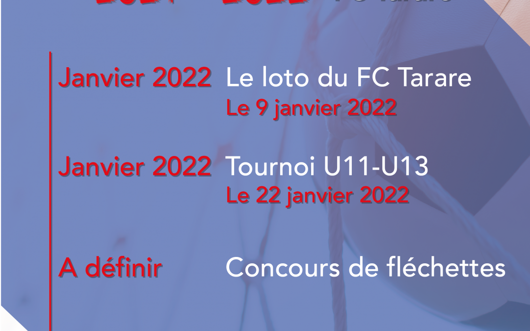 Agenda FC Tarare saison 2021/2022
